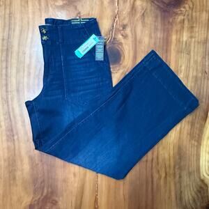 NEW Liverpool Wide Leg Jeans Women's 12 x 31 Stretch Denim High Rise Dark Eco B6